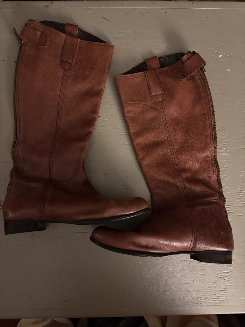 BDG Chestnut Genuine Leather Knee-High Riding Boots